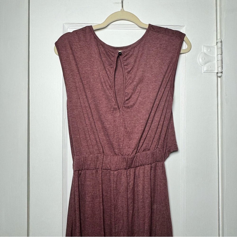 Boutique Open Front Wide Leg Jumpsuit Red Brown Medium - Picture 12 of 14